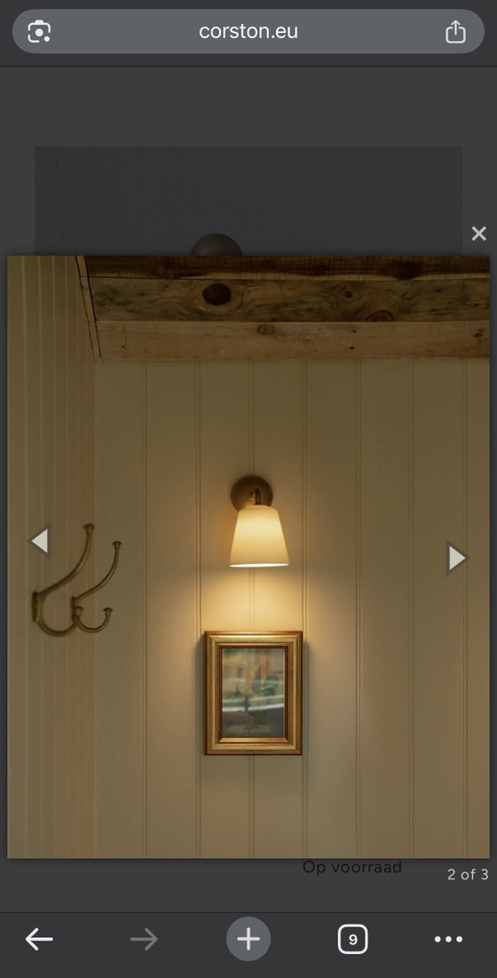 Corston wandlamp messing porcelein – Wandlampen, Porcelain, Brass (photo 4 of 7)