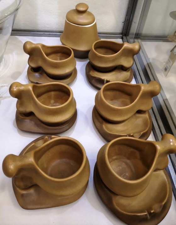 Image 1 of Vajilla moderna de mediados de siglo del taller de cerámica Faianta Sighişoara, Transilvania (Rumania), alrededor de 1970