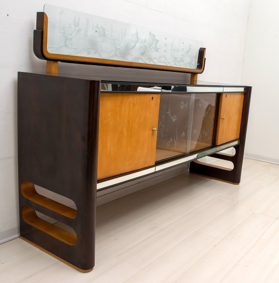 Image 1 of Osvaldo Borsani Mid-Century Modern Italian Walnut and Maple Sideboard, 1950s