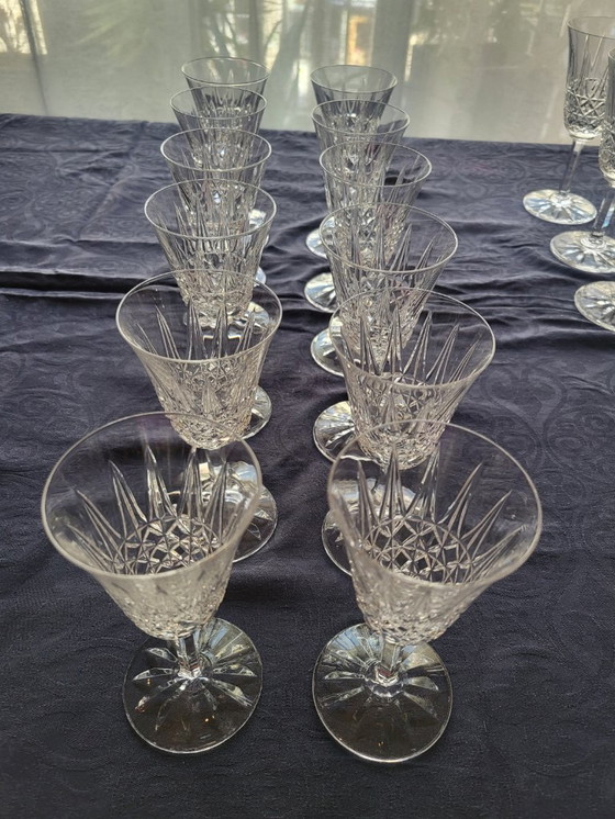 Image 1 of Set of Saint Louis Tarn pattern crystal glasses, France, 1950