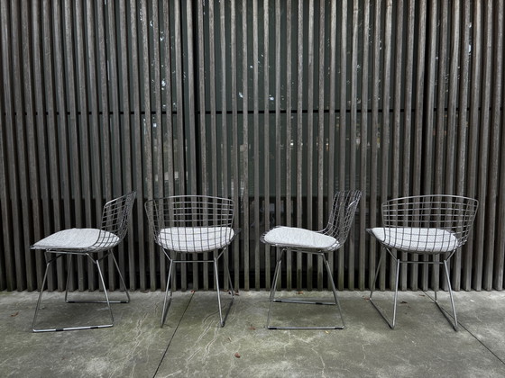 4x Bertoia Wire Side Chair Outdoor - Knoll – Sedie da giardino, Cromo (photo 2 of 6)