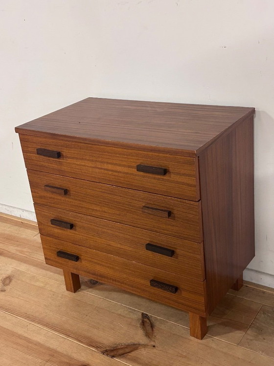 Image 1 of Vintage mid-century ladenkastje teakhout