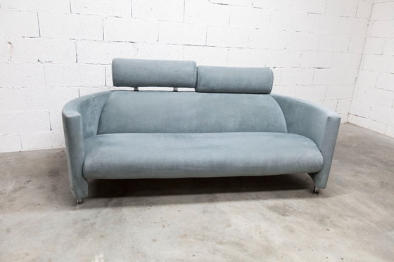 Image 1 of "Negresco" Sofa, designed by Bernard Massot for Neology France, in moiré velvet