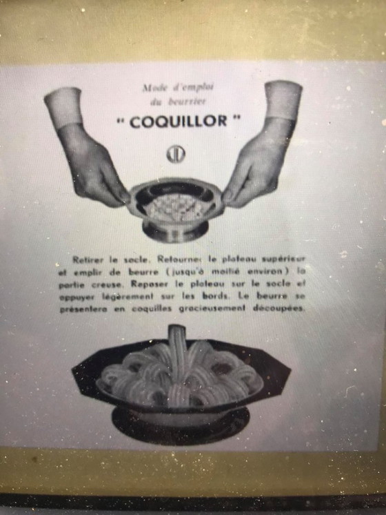 Image 1 of Vintage Coquillor boterkrulschotel: Art Deco roestvrij staal, gemaakt in Frankrijk