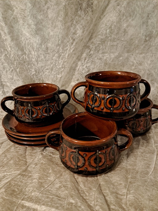 VEB Haldensleben vintage soepkommen met schotels