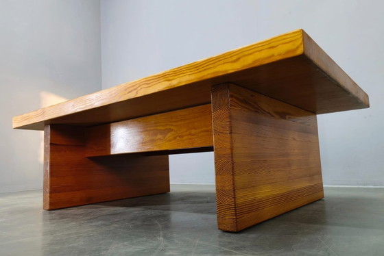 Image 1 of 1960s Scandinavian Solid Pine Coffee Table Minimalist Design