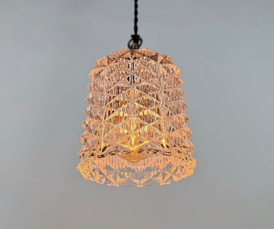Image 1 of Vintage Cut Glass Ceiling Light, 1970s