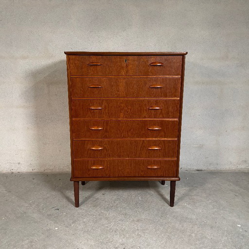Danish Teak Chest of Drawers with 6 Drawers — Vintage 1960s