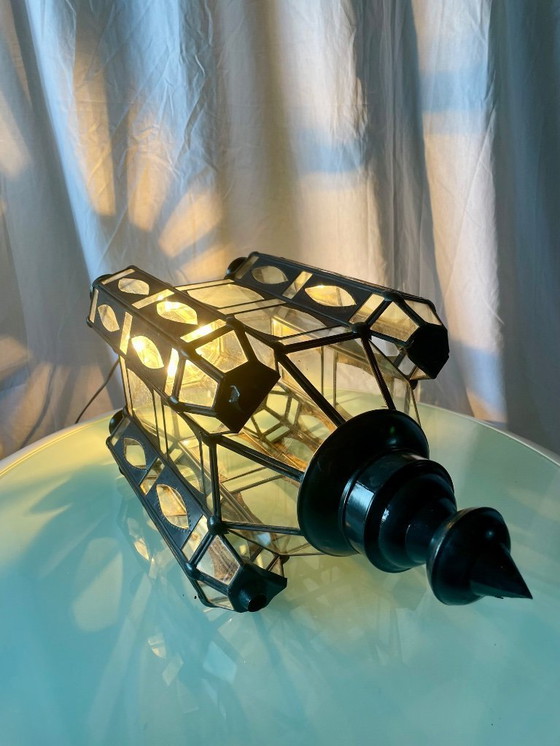 Image 1 of Marokkanische Pendelleuchte aus Glas und Metall