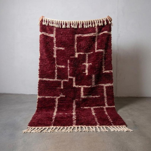 Tappeto berbero color ecru con motivi geometrici, 250/160 cm – vloerkleden en tapijten, Wool