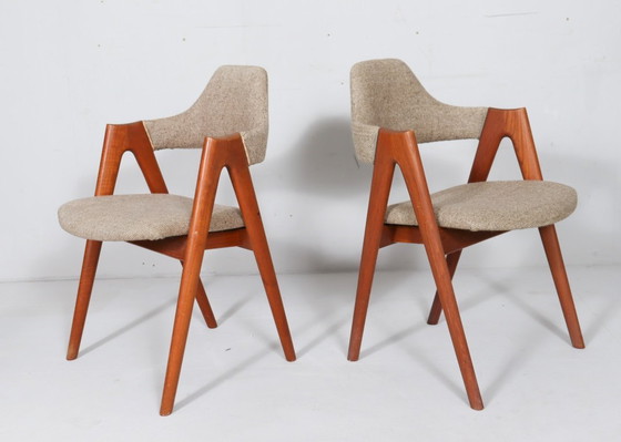 Image 1 of Set di 5 sedie/sedie da pranzo di Kai Kristiansen per Sva Møbler, modello: 'Compas', Danimarca, anni '60