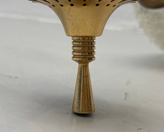 Image 1 of Plafondlamp met getextureerde glazen kappen en kristallen prisma's, jaren 60.
