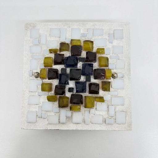 Mid-Century Modern Brutalist Glass and Concrete Wall Lamp, 1960s