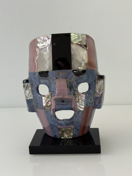Image 1 of Aztec mask with natural stone