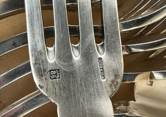 Image 1 of 23-delige verzilverde bestekset van Boulenger, voorzien van keurmerk.