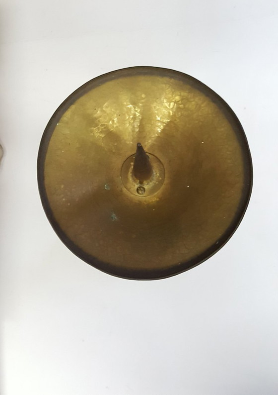 Image 1 of Brass candlestick, unique, wrought iron - hammered, 1940-44