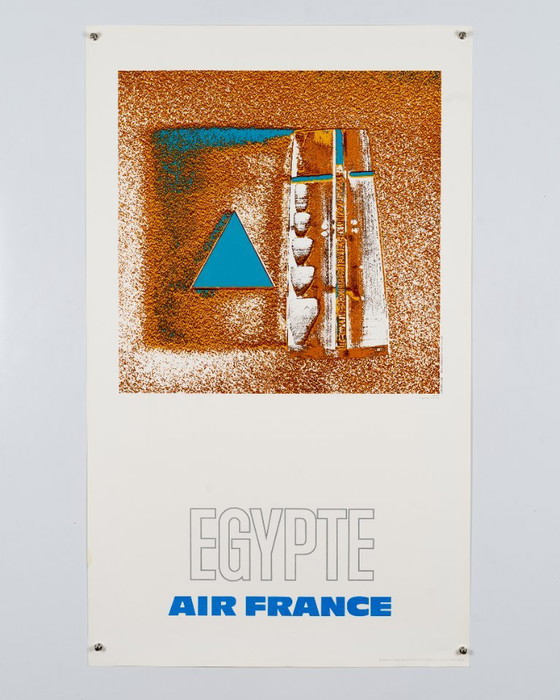 Air France Égypte – 1971 – Affiche de voyage vintage originale de Raymond Pagès – Style moderne du milieu du (photo 3 of 8)