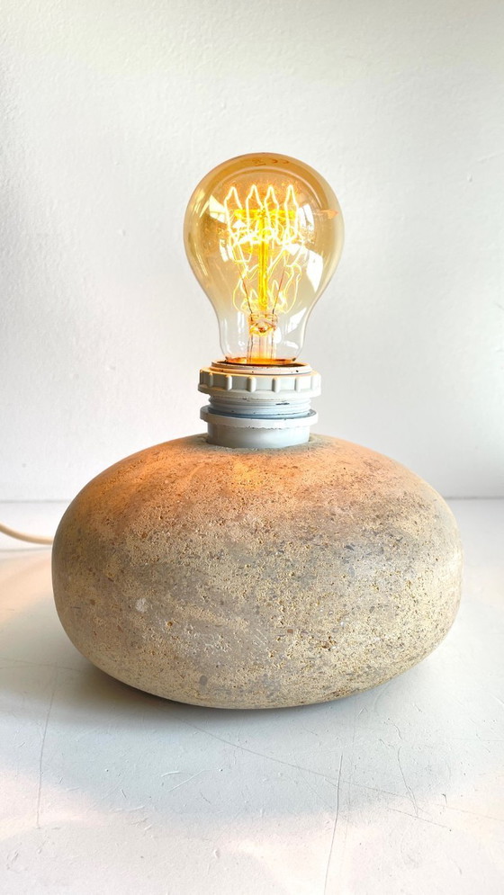Image 1 of LAMPE Galet en PIERRE Naturelle VINTAGE