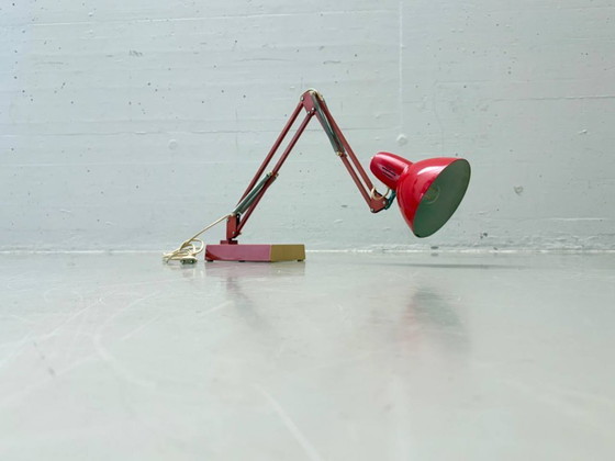 Image 1 of Vintage architect's table lamp in red, 1970s