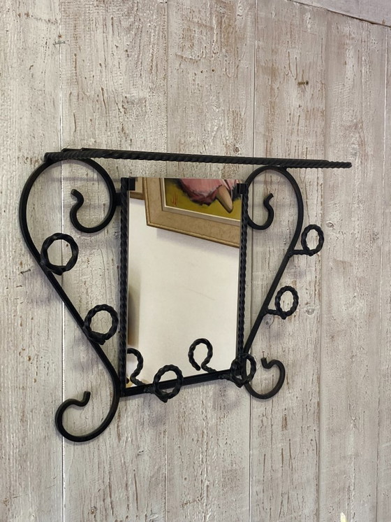 Image 1 of Wrought iron wall-mounted coat rack