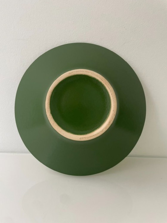 Image 1 of Ciotola in ceramica vintage di metà secolo – verde scuro e verde lime