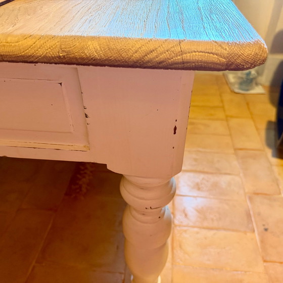 Bureau Dialma Brown DB001709, Chêne brossé, 3 tiroirs, Bureaux, Bois, Crème (photo 6 sur 11)
