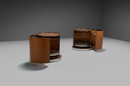 Juego de barras secas redondas de madera de Mario Sabot, Italia, década de 1970