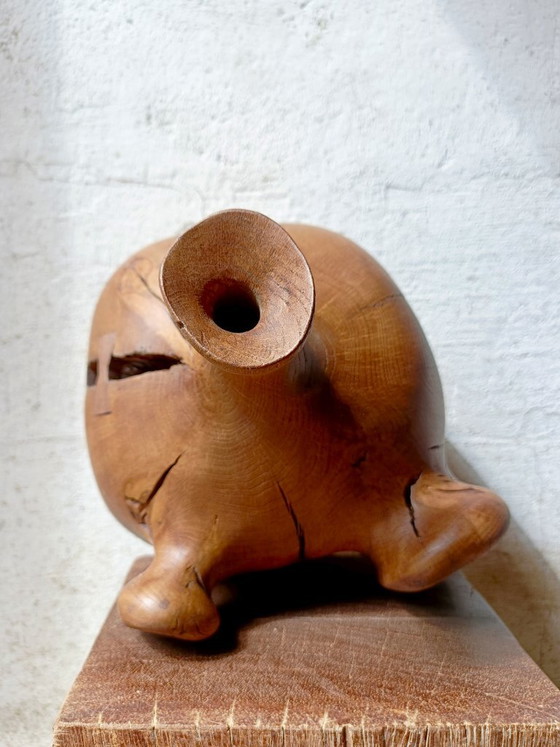 Large Vase / Sculpture in Solid Carved Oak – Wood (photo 8 of 11)