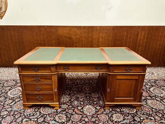 Scrivania classica inglese Partnerdesk – Scrivanie, Leather, Wood (photo 4 of 19)