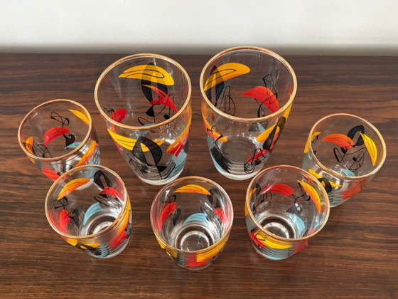 Image 1 of Bellissimi bicchieri da cocktail Atomic Mid Century degli anni '60