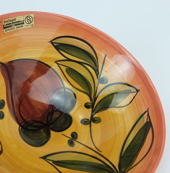 Image 1 of Very Beautiful Mid Century Ceramic Bowl Stützel Sachs Aalen Decor 'Inga' 1950s 60s