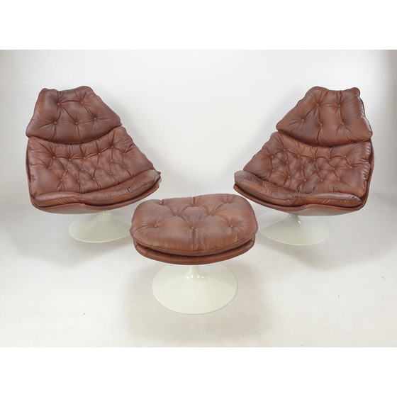 Image 1 of Mid century leather F588 lounge chair by Geoffrey Harcourt for Artifort, 1960s