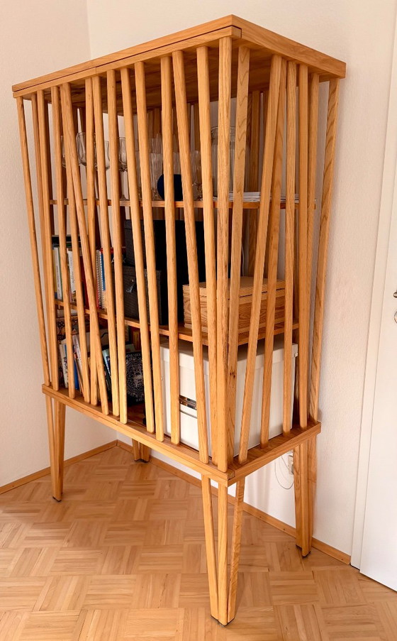 Exclusieve designvitrinekast van Porro “Mikado” met originele factuur – Wandkast, Wood (photo 2 of 7)
