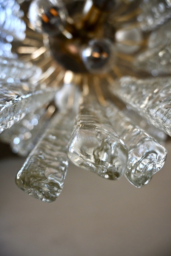 Italiaanse Kroonluchter In Murano Glas - Toni Zuccheri Venini – Hanglampen, Metal, Vintage (photo 4 of 15)