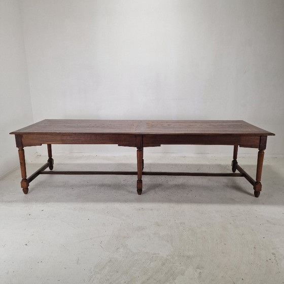 Image 1 of Élégante et très grande table à manger de monastère antique française, XIXe siècle