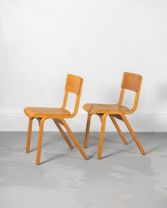 Image 1 of 2 X Stackable School Chairs, Made In The Uk