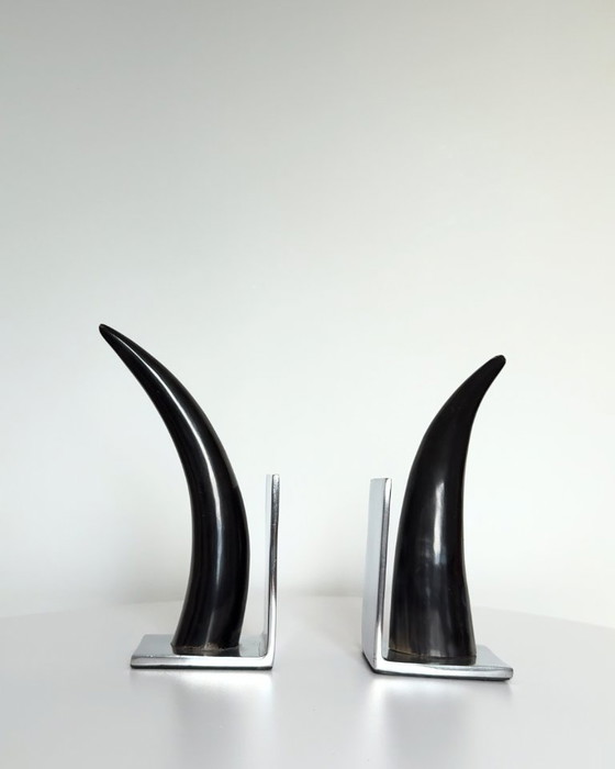 Image 1 of Serre-livres en corne de vache naturelle