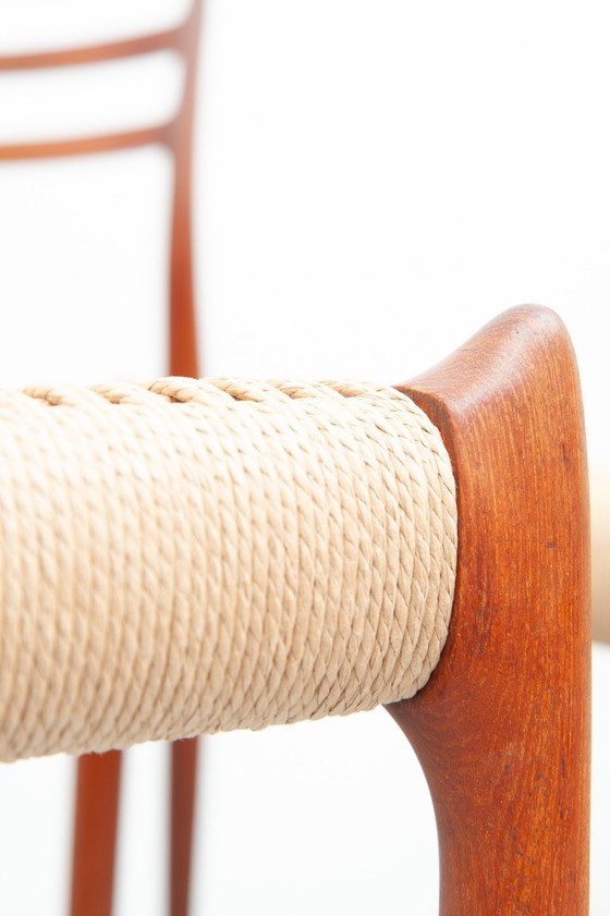 Image 1 of 6x Model 78 made of teak by Niels Otto Møller for J.L. Møller Møbelfabrik (1950s)