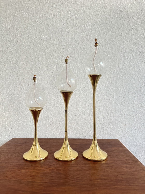 Image 1 of Freddie Andersen « Clear Drops » – ensemble de trois lampes à huile
