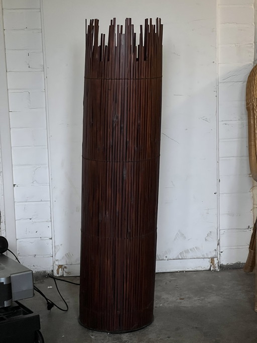 Lampadaire vintage en bambou