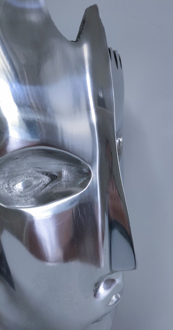 Image 1 of sculpture visage stylisé métal poli