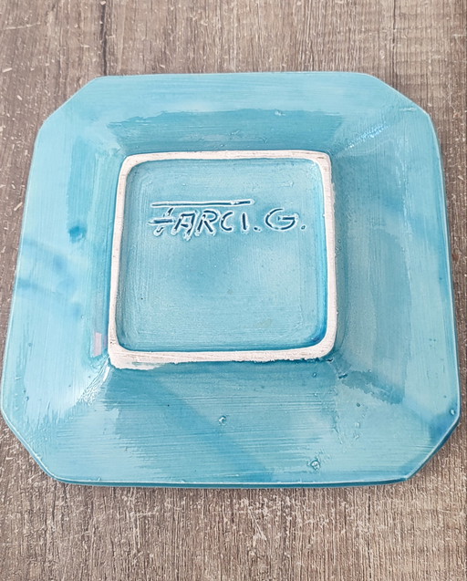 Ceramic pocket organizer signed Farci G. Vallauris 1960s