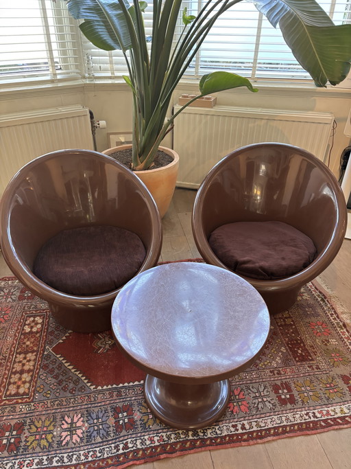 Fauteuil lounge et table d'appoint Skopa par Ole Gjerlov Knudsen & Torben Lind pour IKEA, années 1970