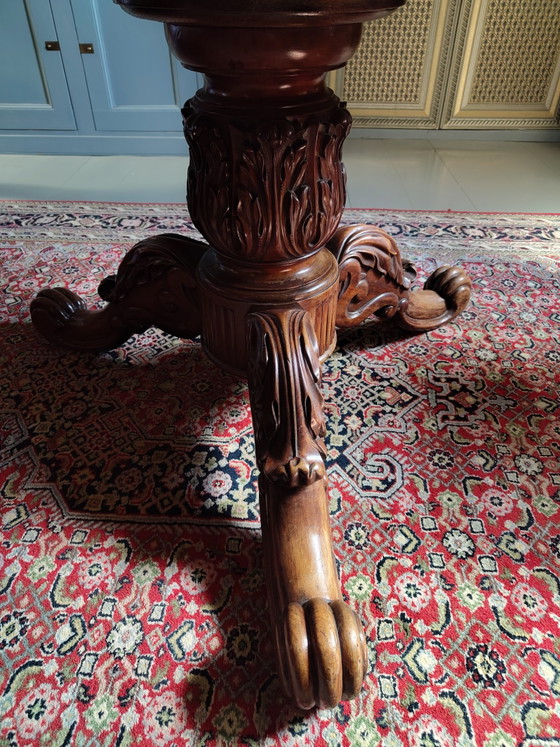 Image 1 of Zware mahonie Biedermeier eetkamertafel