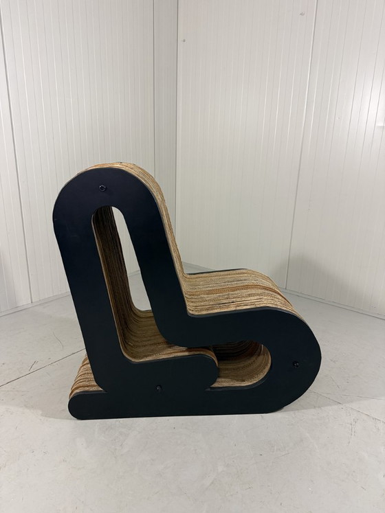 Image 1 of Unieke design lounge stoel karton & multiplex 1990's