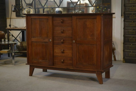 Buffet en chêne reconstruction par René Gabriel années 1940 – Armoires de rangement, Bois, Vintage (photo 8 of 12)