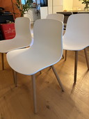 Originele HAY AAC 12 Stoelen - Kuip wit, eiken poten