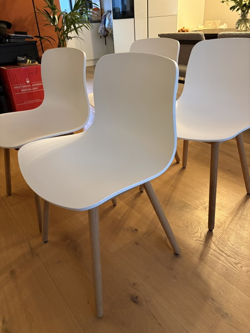 Original HAY AAC 12 Chairs - White shell, oak legs