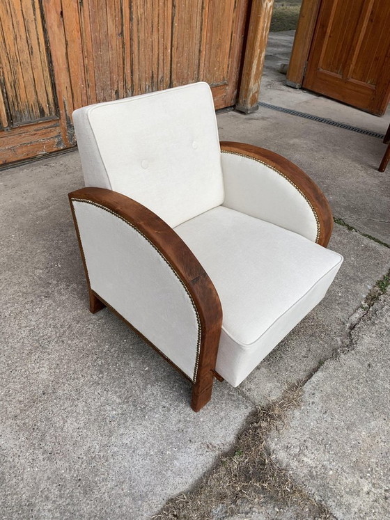Art Deco Beige Lounge Chair, 1920s – Armchairs, Wood (photo 2 of 8)