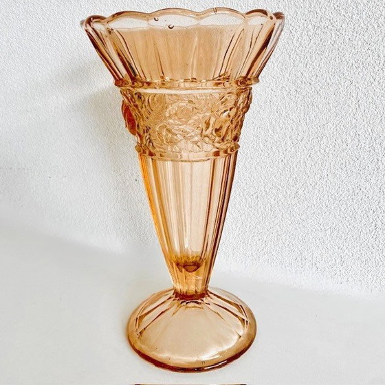 Image 1 of Jarrón Scailmont de cristal rosalina, estilo Art Déco de los años 30